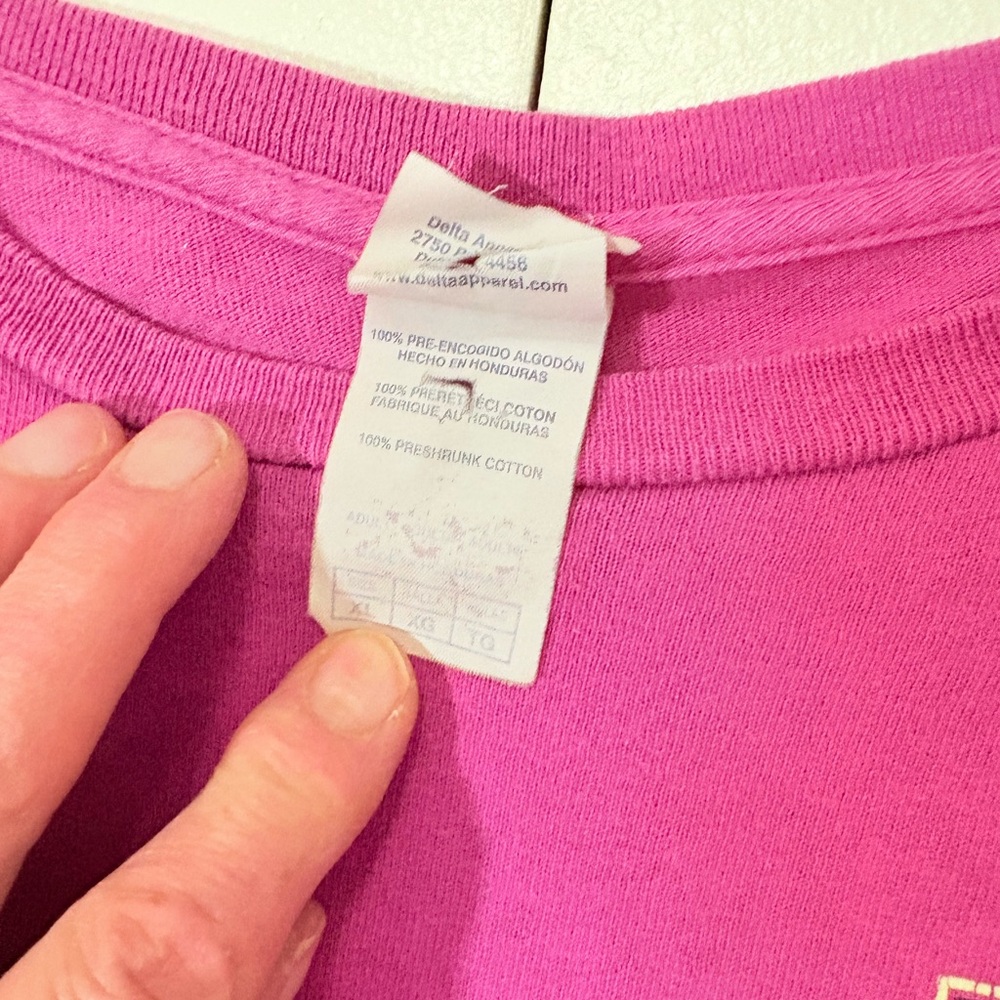 Gildan Pink Long Sleeve Tee Casual Cotton Blend - Picture 5 of 7